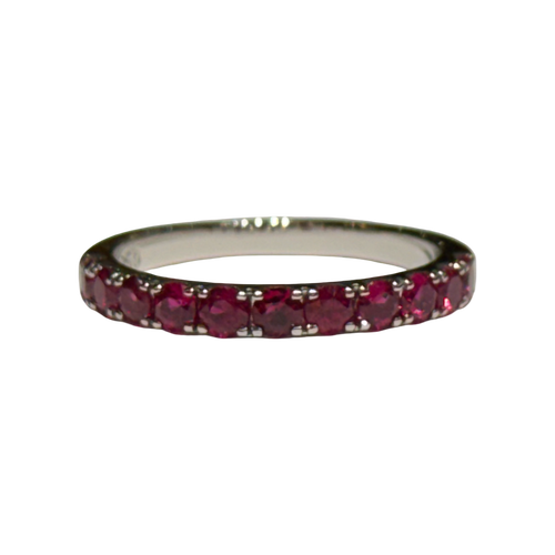 JR0327K - Ruby Ring Set in 18K White Gold Setting