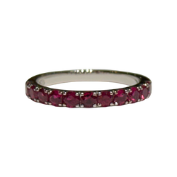 JR0327K - Ruby Ring Set in 18K White Gold Setting