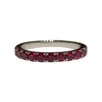 JR0327K - Ruby Ring Set in 18K White Gold Setting
