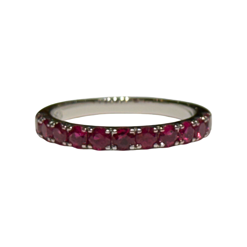 JR0327K - Ruby Ring Set in 18K White Gold Setting