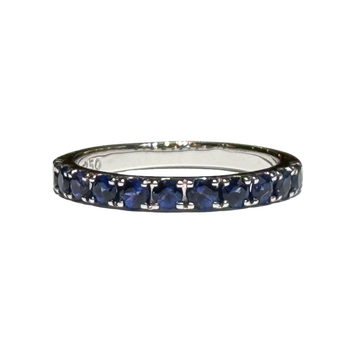 JR0329K - Blue Sapphire Ring Set in 18K White Gold Setting