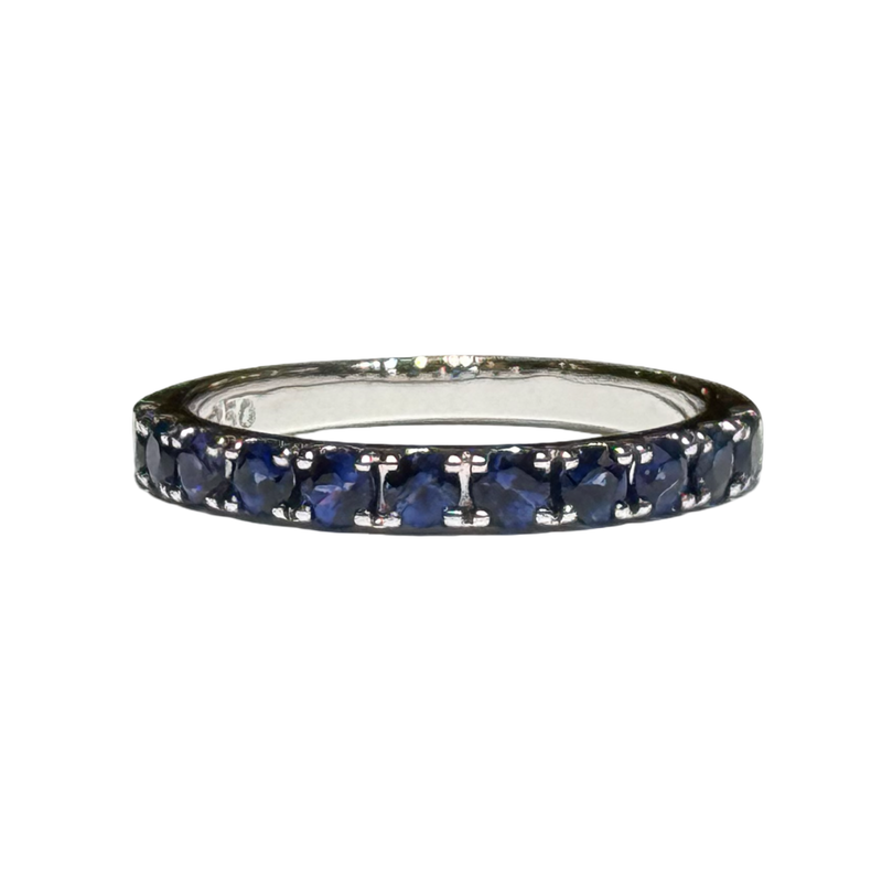 JR0329K - Blue Sapphire Ring Set in 18K White Gold Setting