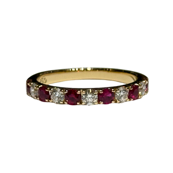JR0330K - Ruby with Diamond Ring Set in 18K Gold Setting