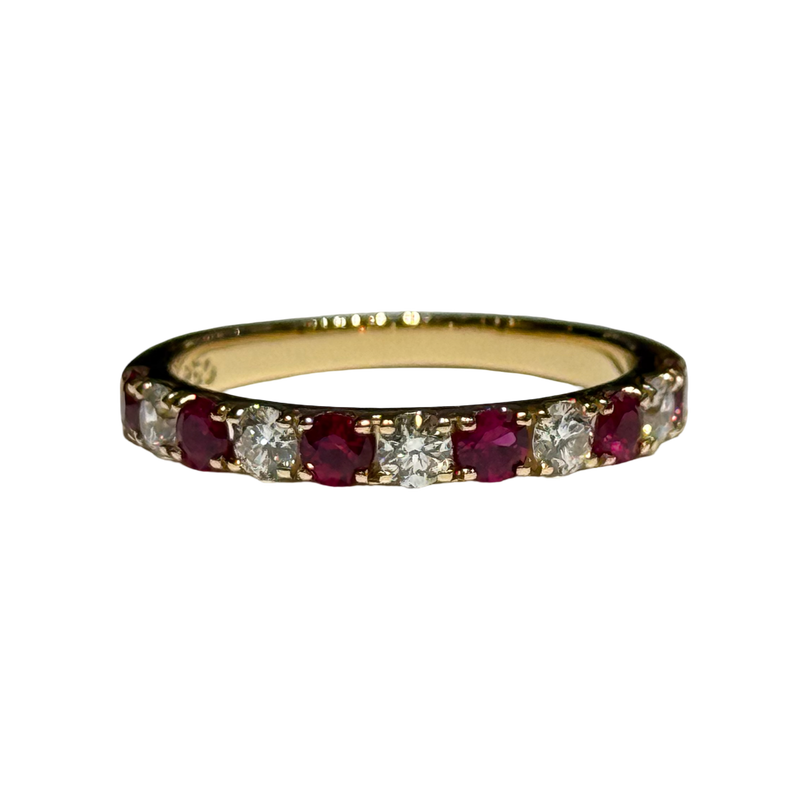 JR0330K - Ruby with Diamond Ring Set in 18K Gold Setting