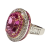 JR0342K - Pink Sapphire with Diamond Ring Set in 18K White & Rose Gold Setting