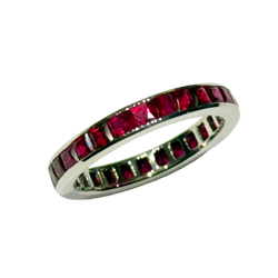 SJ049/1K - Ruby Eternity Band Set in 18K White Gold Setting