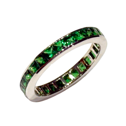 SJ049/2K - Tsavorite Eternity Band Set in 18K White Gold Setting