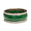 JR0347K - Jade Ring with Diamond Jacket Set in 18K Rose Gold Setting