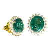 JE0247K - Emerald with Diamond Earrings Set in 18K Gold Setting
