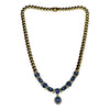 JN0070K - Blue Sapphire with Diamond Necklace Set in 18K Gold Setting