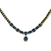 JN0070K - Blue Sapphire with Diamond Necklace Set in 18K Gold Setting