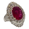 JR0357K - GIA Certified Ruby with Diamond Ring Set in 18K Gold Setting