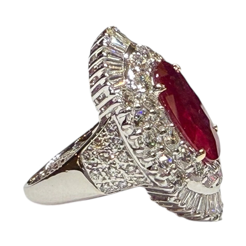 JR0357K - GIA Certified Ruby with Diamond Ring Set in 18K Gold Setting