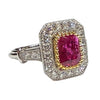 JR0365K - Ruby with Diamond Art Deco Style Ring Set in 18K Gold Setting
