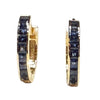 JE0250K - Blue Sapphire Hoop Earrings Set in 18K Gold Setting