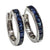 JE0253K - Blue Sapphire Hoop Earrings Set in 18K White Gold Setting