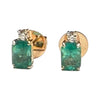 JE0255K - Emerald with Diamond Earrings Set in 18K Rose Gold Setting