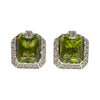 JE0199SK - Peridot with Diamond Earrings Set in 18K White Gold Setting