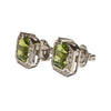 JE0199SK - Peridot with Diamond Earrings Set in 18K White Gold Setting