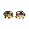 JE0265K - Blue Sapphire, Ruby, with Diamond Elephant Earrings Set in 14K Gold Setting