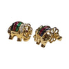 JE0264K - Blue Sapphire, Ruby, Emerald with Diamond Elephant Earrings Set in 14K Gold Setting