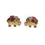 JE0263K - Ruby with Diamond Elephant Earrings Set in 14K Gold Setting