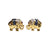 JE0262K - Blue Sapphire, Ruby, with Diamond Elephant Earrings Set in 14K Gold Setting