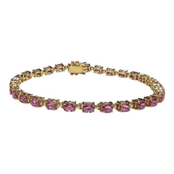 JB0098K - Pink Sapphire Tennis Bracelet Set in 14K Gold Setting