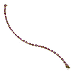 JB0098K - Pink Sapphire Tennis Bracelet Set in 14K Gold Setting