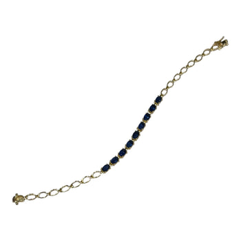 JB0100K - Blue Sapphire Bracelet Set in 14K Gold Setting
