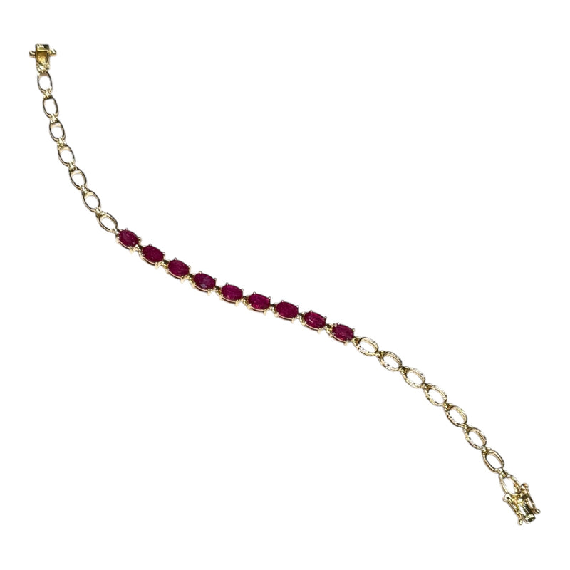 JB0099K - Ruby Bracelet Set in 14K Gold Setting