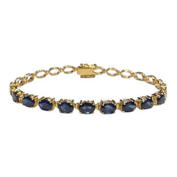 JB0100K - Blue Sapphire Bracelet Set in 14K Gold Setting