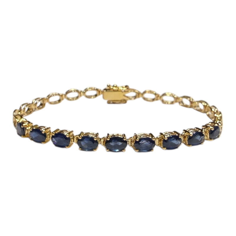 JB0100K - Blue Sapphire Bracelet Set in 14K Gold Setting