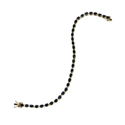 JB0102K - Blue Sapphire Tennis Bracelet Set in 14K Gold Setting