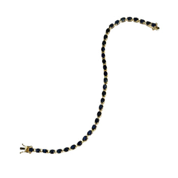 JB0102K - Blue Sapphire Tennis Bracelet Set in 14K Gold Setting