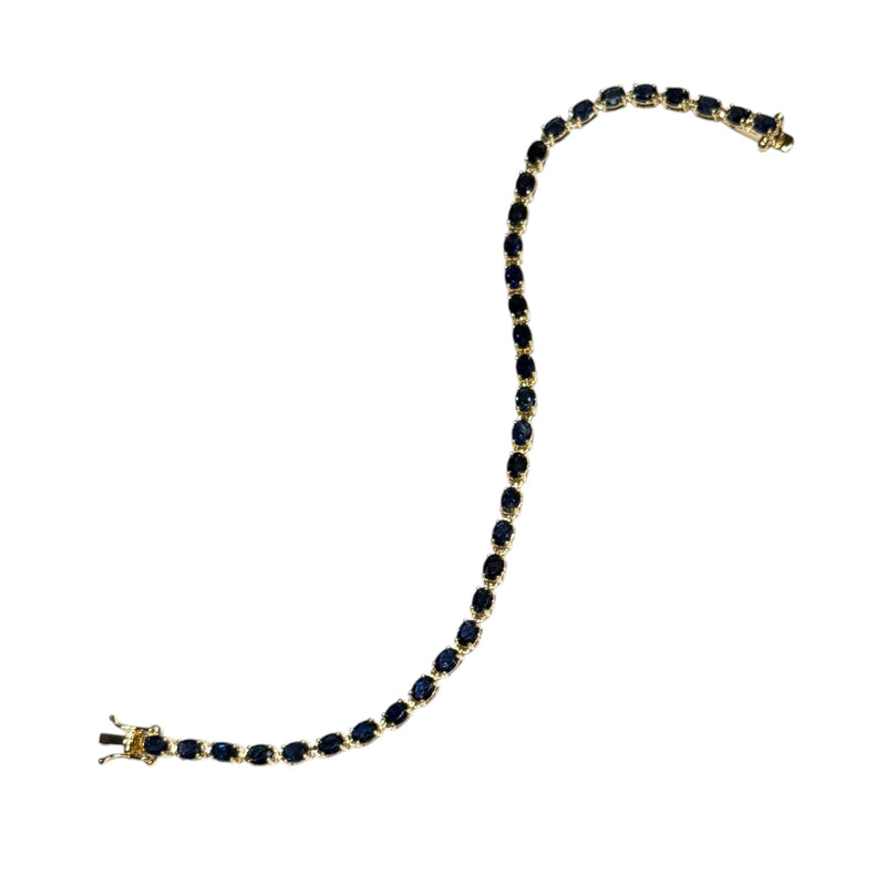JB0102K - Blue Sapphire Tennis Bracelet Set in 14K Gold Setting