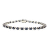 JB0103K - Blue Sapphire Tennis Bracelet Set in 14K White Gold Setting