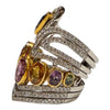 JR0918TK - Multi-Sapphire, Ruby, and Diamond Ring Set in 18K Gold Setting