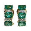 JR0271K - Emerald with Diamond Earrings Set in 18K Gold Setting