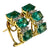 JE0271K - Emerald with Diamond Earrings Set in 18K Gold Setting