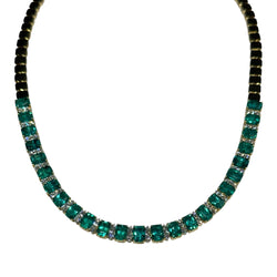 JN0071K - Emerald with Diamond Necklace Set in 18K Gold Setting