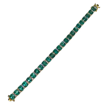 JB0104K -  Emerald with Diamond Bracelet Set in 18K Gold Setting
