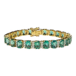 JB0104K -  Emerald with Diamond Bracelet Set in 18K Gold Setting