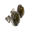 JE0279SK - Labradorite with Green Sapphire Earrings Set in 18K White Gold Setting