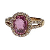 JR0368K - Pink Sapphire with Diamond Ring Set in 18K Rose Gold Setting