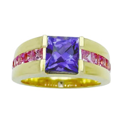 JR0242L - Tanzanite with Pink Sapphire Ring set in 18K Gold Setting