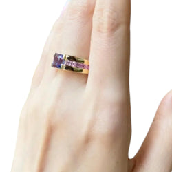 JR0242L - Tanzanite with Pink Sapphire Ring set in 18K Gold Setting