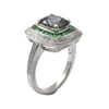 JR0003K - Unheated Purple Sapphire & Tsavorite with Diamond Ring set in 18l White Gold Setting
