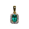 JP0094K - Emerald with Diamond Pendant Set in 18K Gold Setting