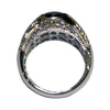 JR0369K - Unheated Thai Blue Sapphire with Diamond Ring Set in 18K White Gold Setting